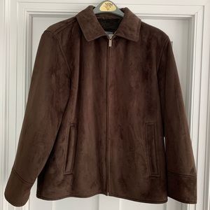 Perry Ellis Suede Jacket with Faux fur lining